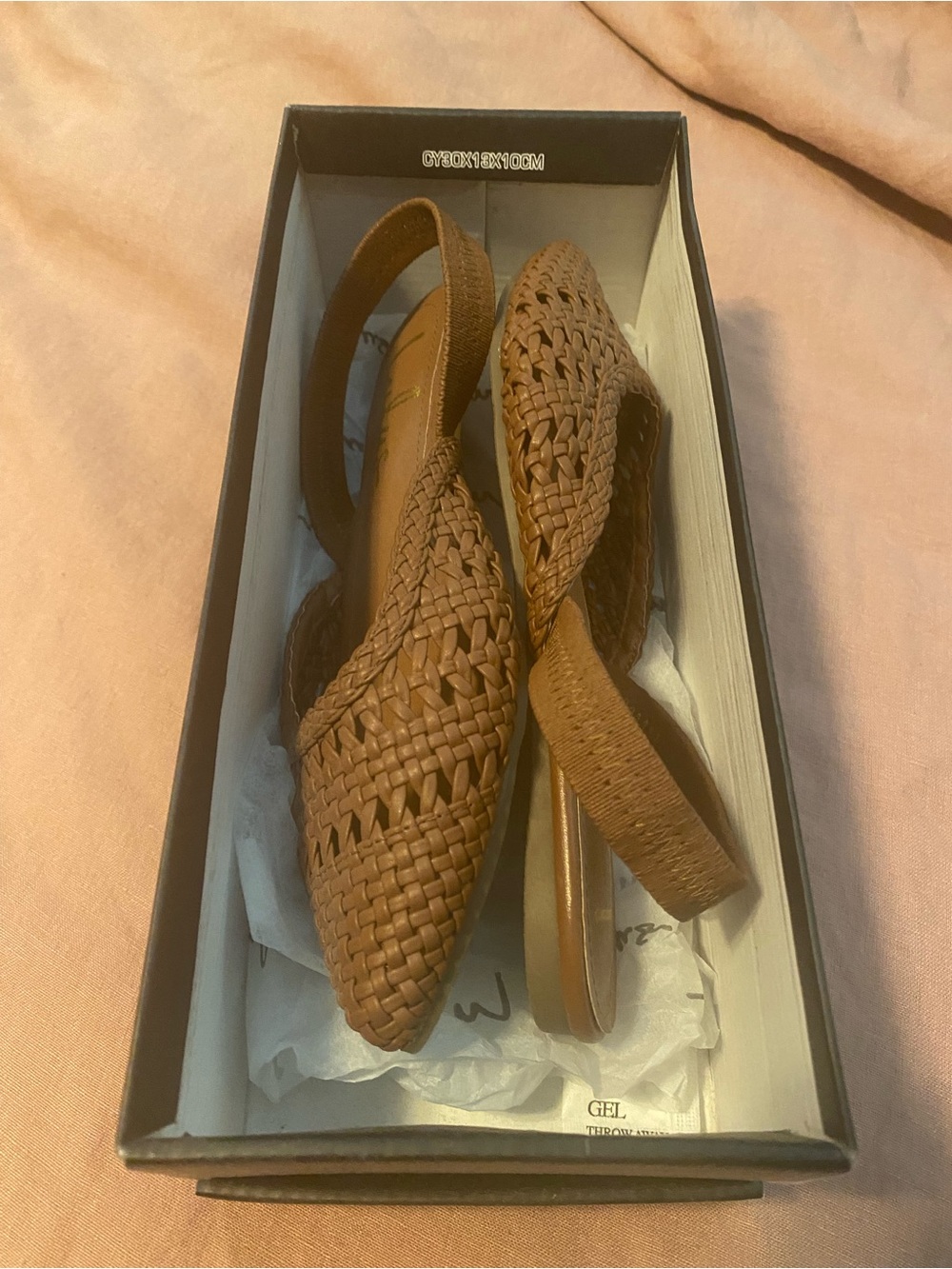 Lulus Woven Slingback Flats - Brown